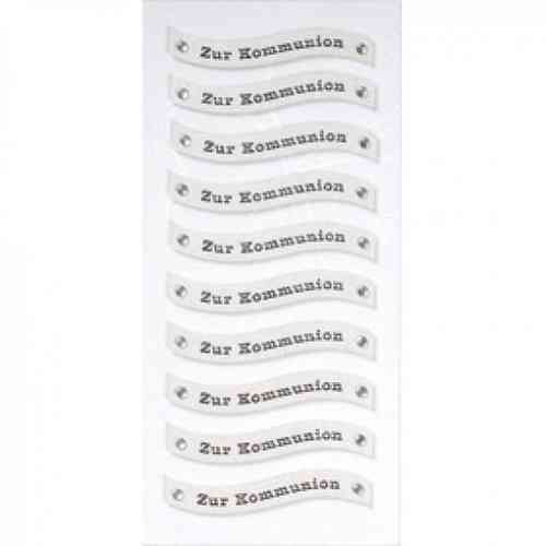Rössler Sticker Zur Kommunion (silberne Schrift), 6 Packungen a 10 Sticker